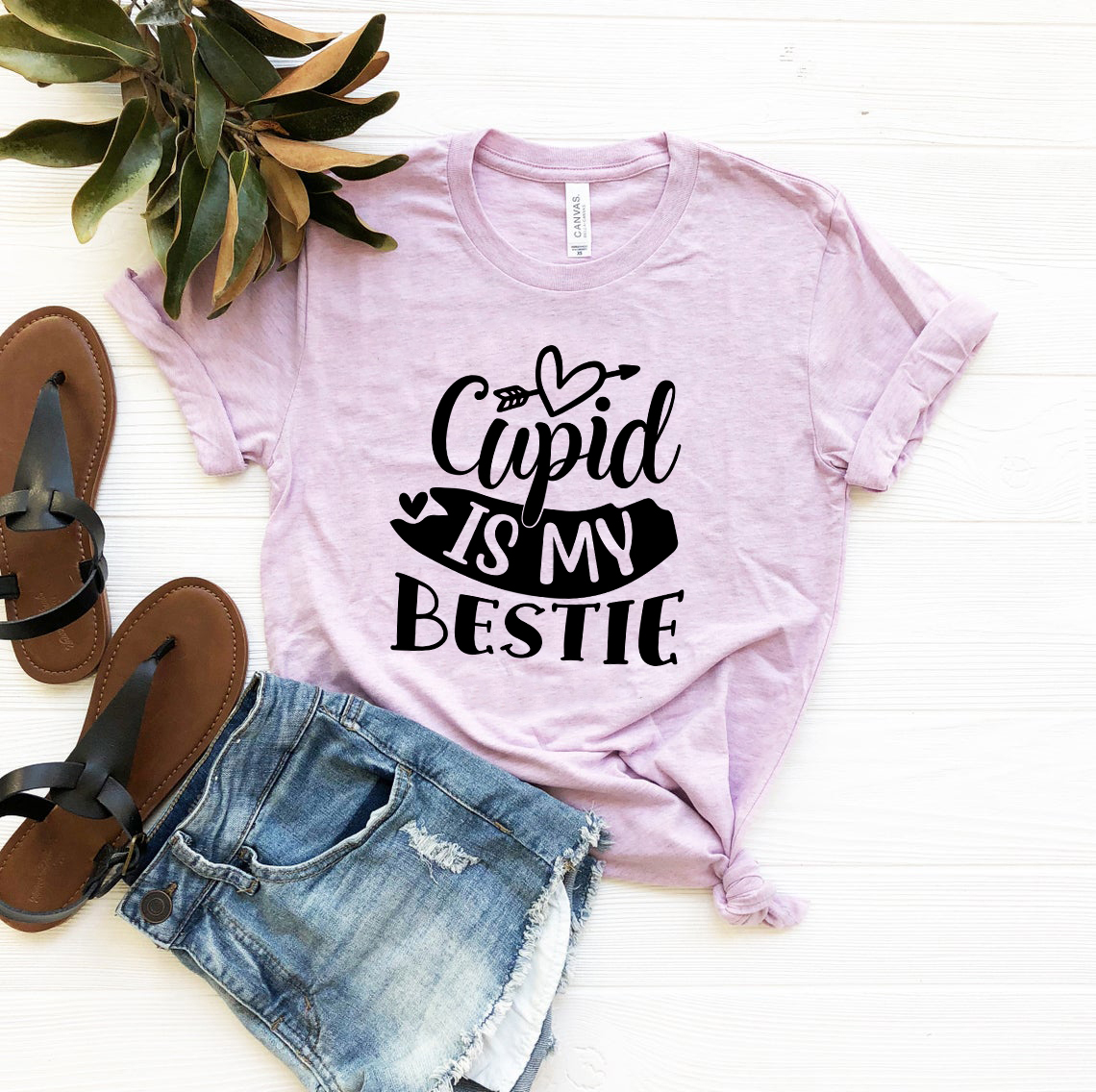 A stylish unisex Cupid Is My Bestie Shirt in various colors, showcasing its comfortable fabric and modern design.