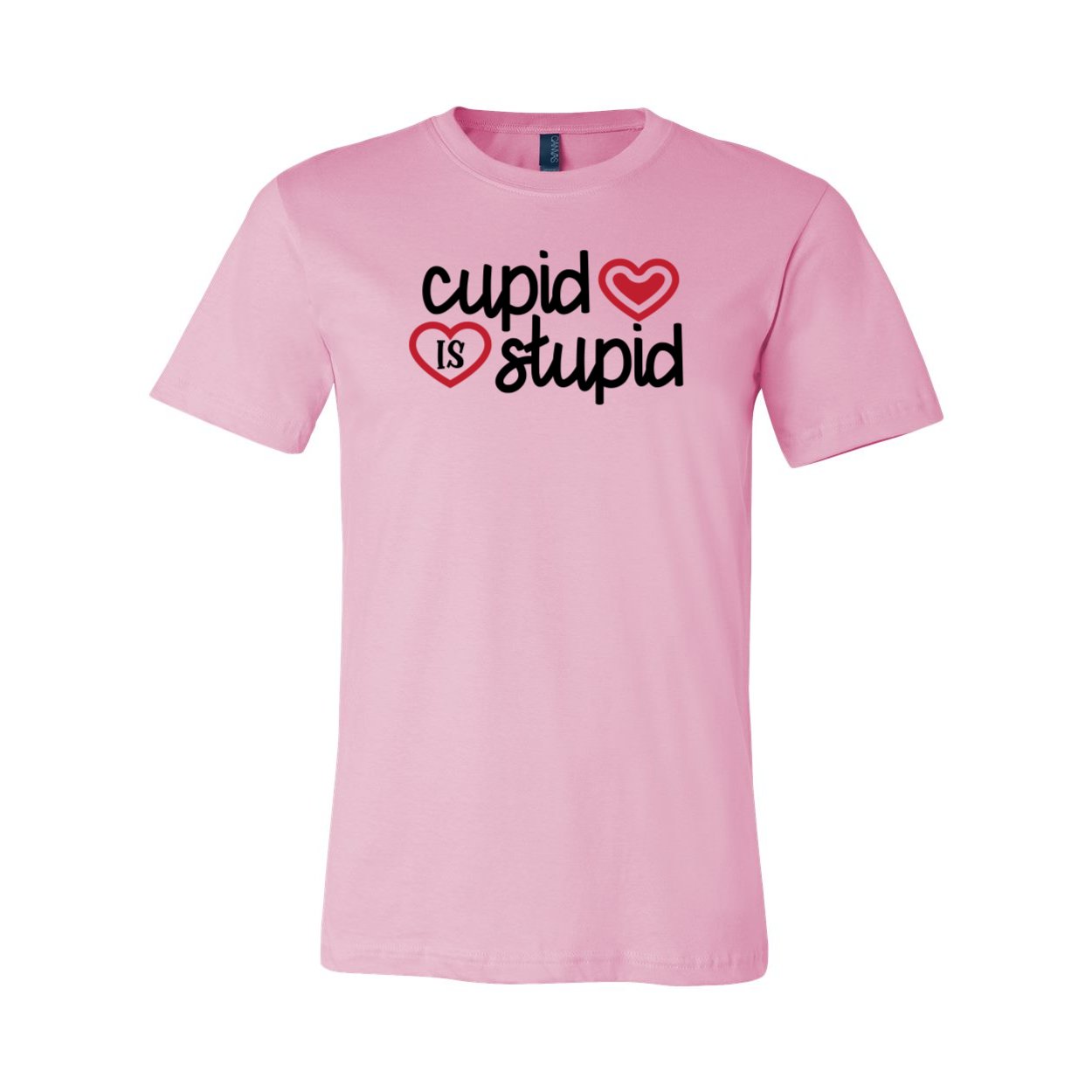 A stylish unisex Cupid Is Stupid Shirt in various colors, showcasing its comfortable fit and high-quality print.