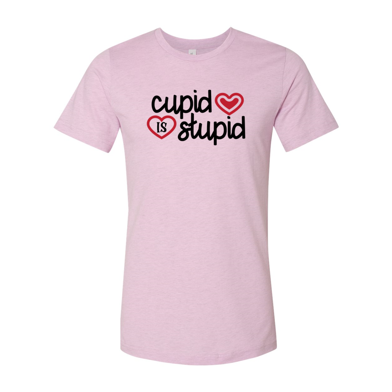 A stylish unisex Cupid Is Stupid Shirt in various colors, showcasing its comfortable fit and high-quality print.