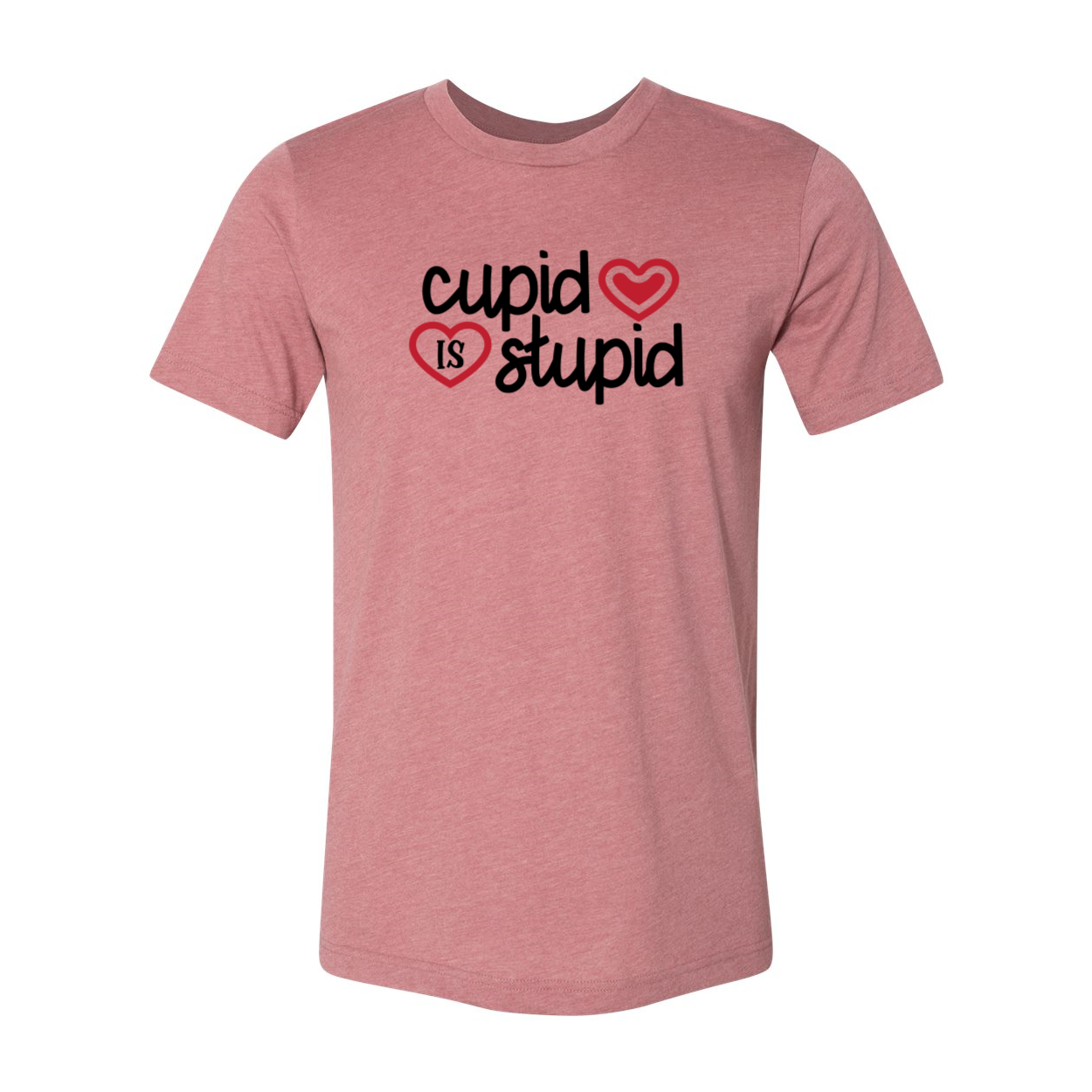 A stylish unisex Cupid Is Stupid Shirt in various colors, showcasing its comfortable fit and high-quality print.