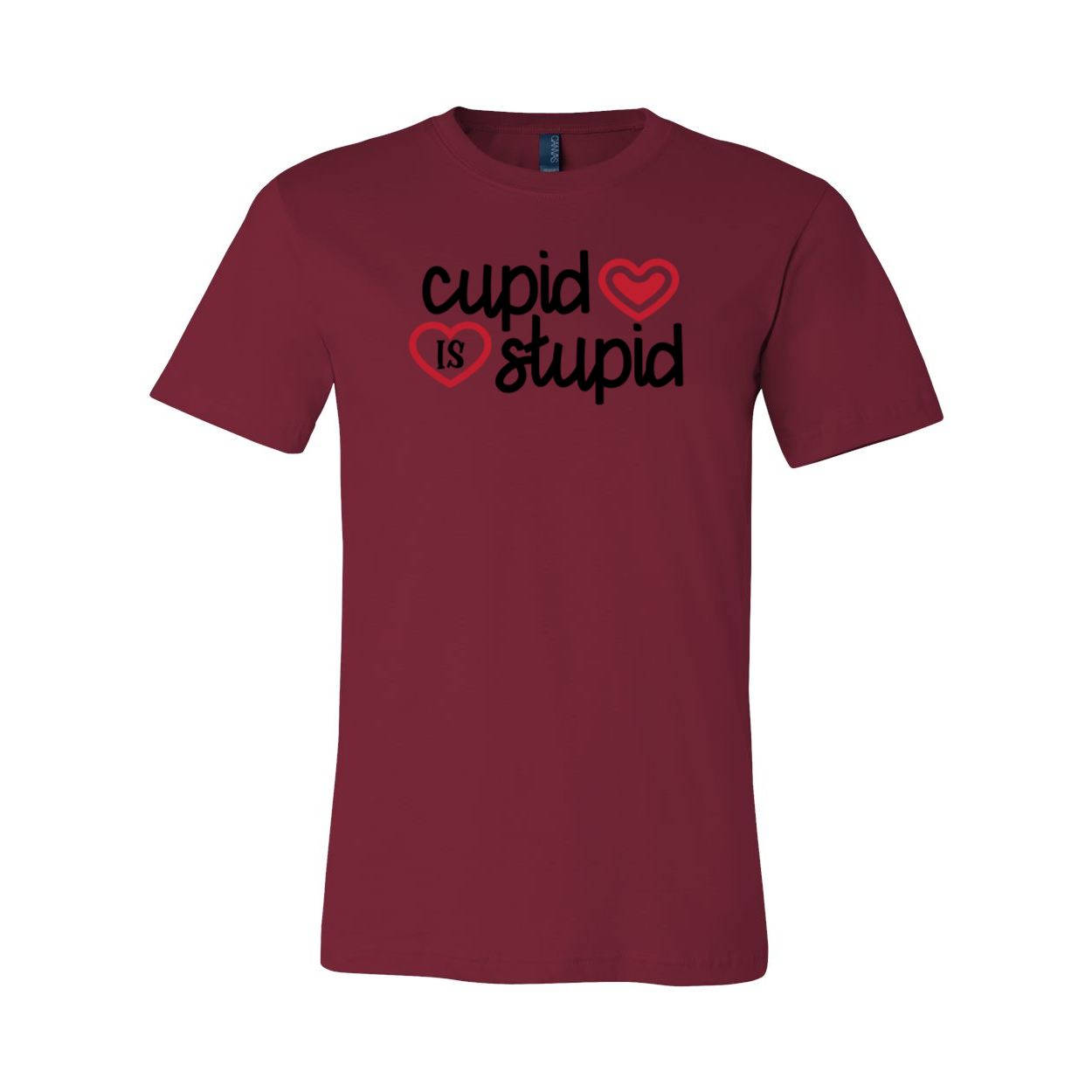 A stylish unisex Cupid Is Stupid Shirt in various colors, showcasing its comfortable fit and high-quality print.