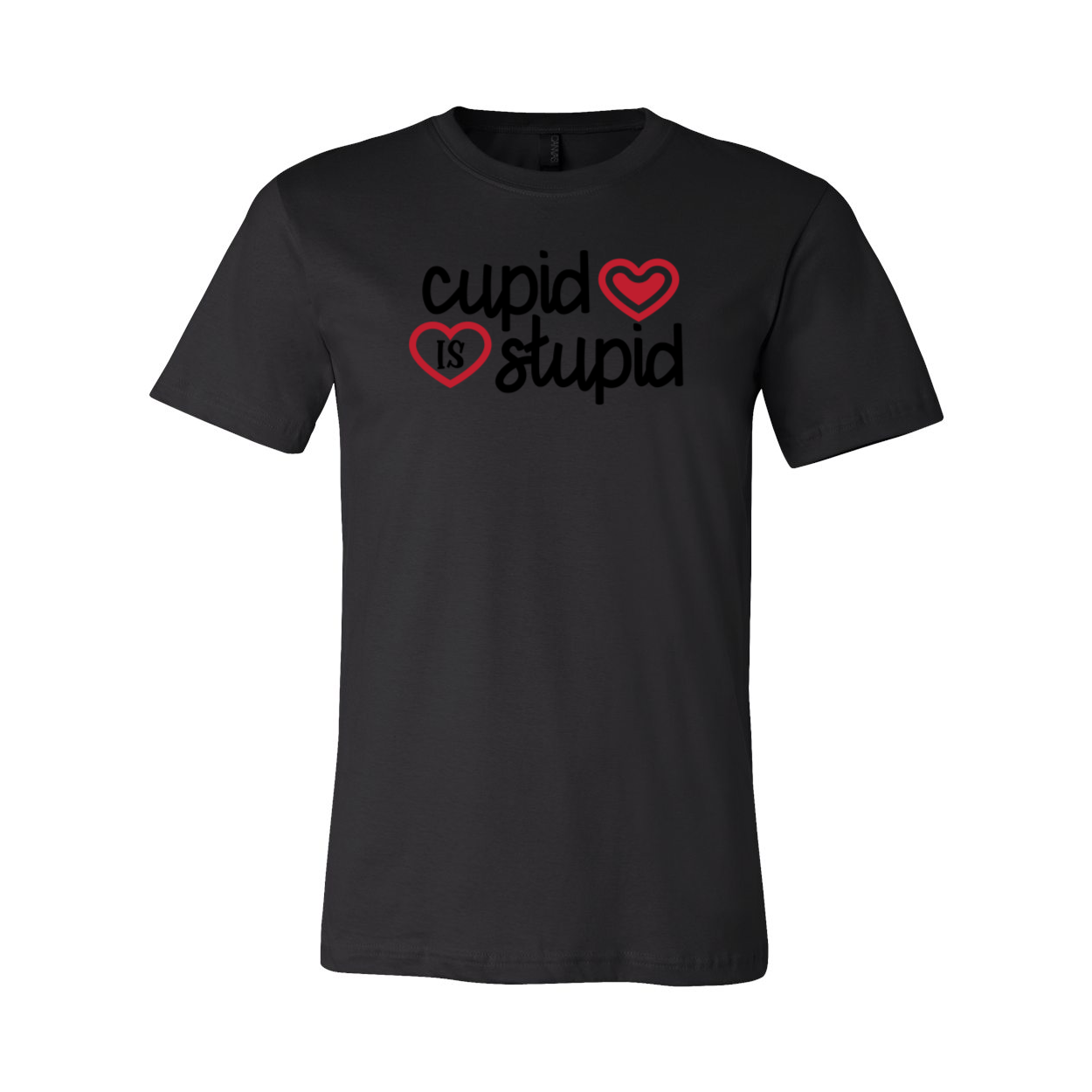 A stylish unisex Cupid Is Stupid Shirt in various colors, showcasing its comfortable fit and high-quality print.