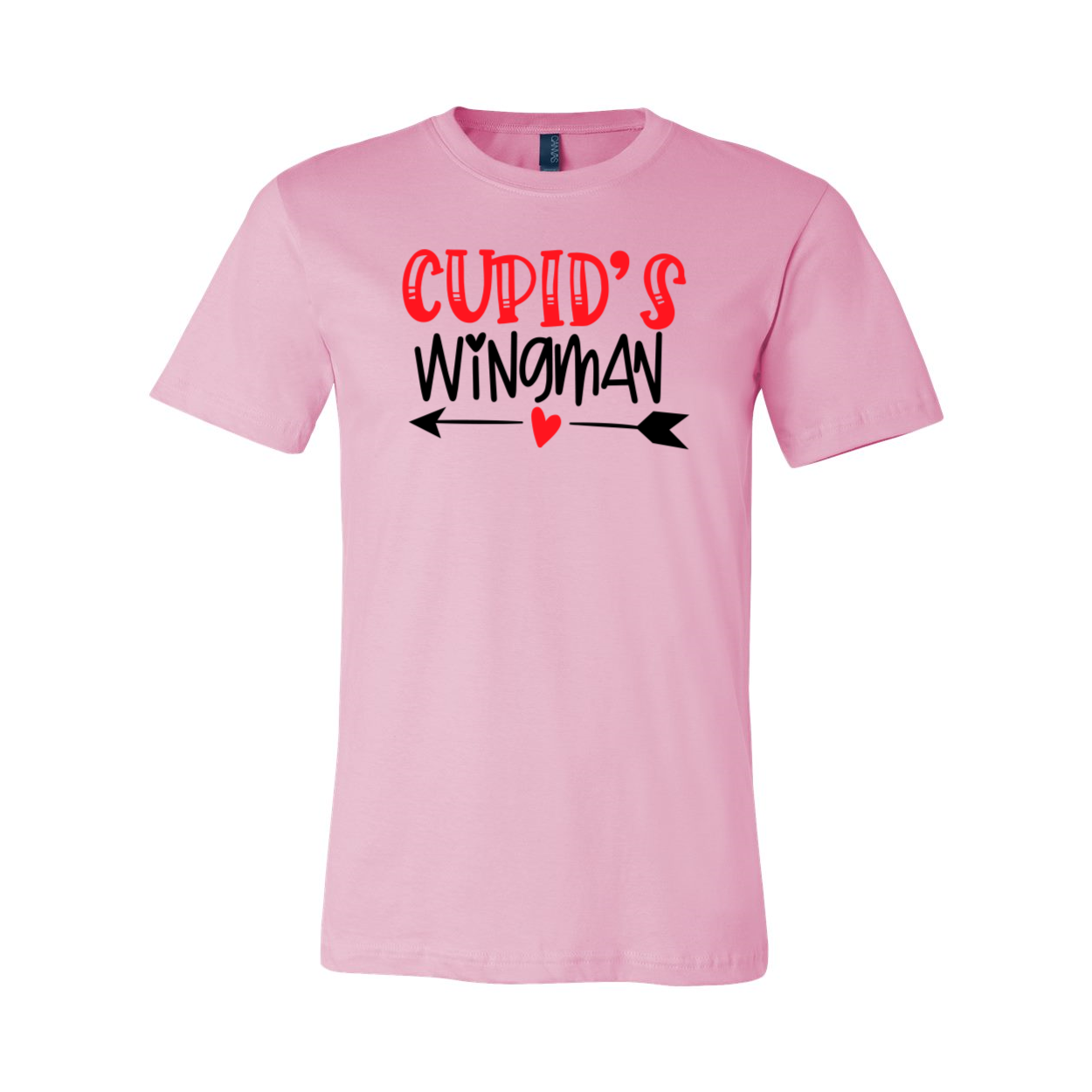 A stylish unisex Cupid's Wingman Shirt in various colors, showcasing its soft fabric and classic crew neck design.