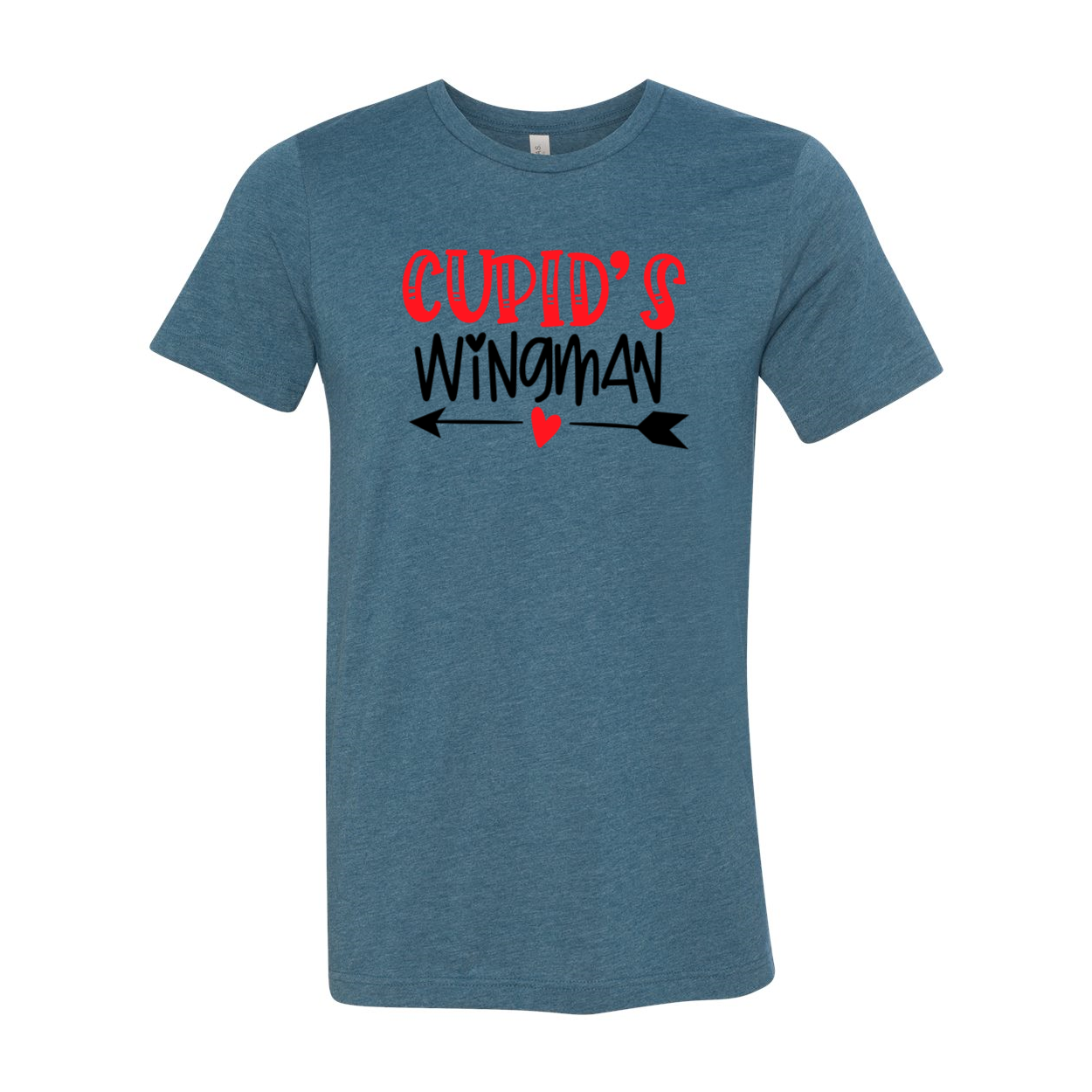 A stylish unisex Cupid's Wingman Shirt in various colors, showcasing its soft fabric and classic crew neck design.