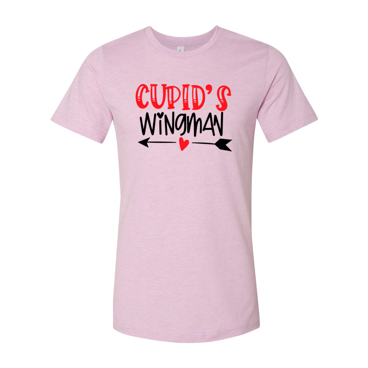 A stylish unisex Cupid's Wingman Shirt in various colors, showcasing its soft fabric and classic crew neck design.