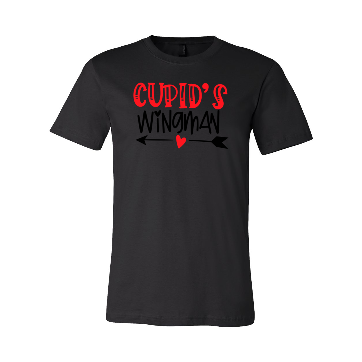 A stylish unisex Cupid's Wingman Shirt in various colors, showcasing its soft fabric and classic crew neck design.