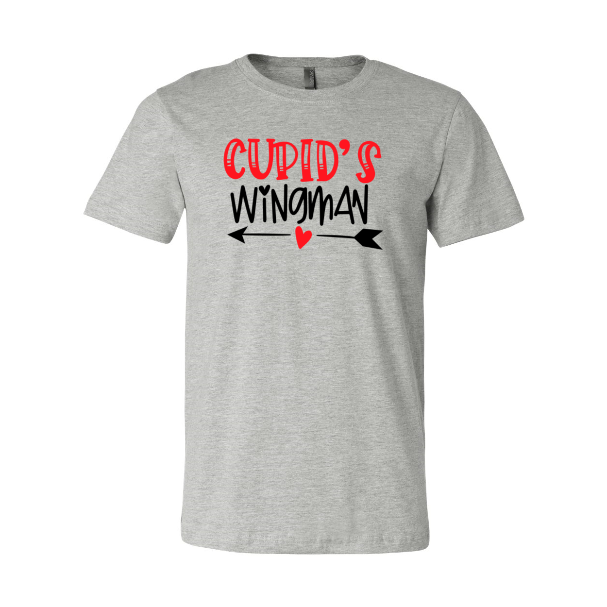 A stylish unisex Cupid's Wingman Shirt in various colors, showcasing its soft fabric and classic crew neck design.