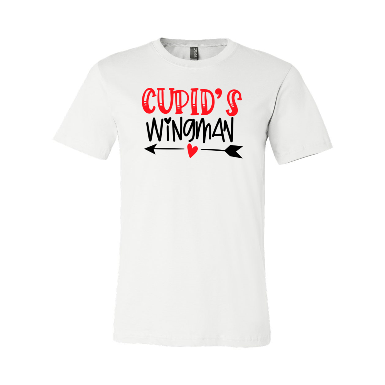 A stylish unisex Cupid's Wingman Shirt in various colors, showcasing its soft fabric and classic crew neck design.