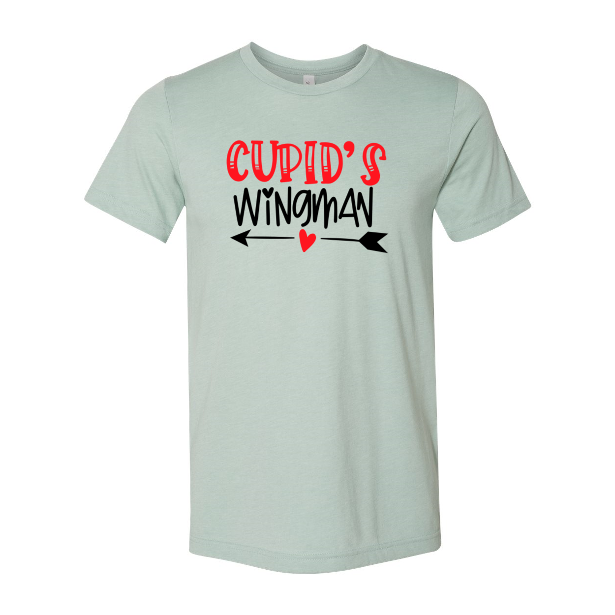 A stylish unisex Cupid's Wingman Shirt in various colors, showcasing its soft fabric and classic crew neck design.