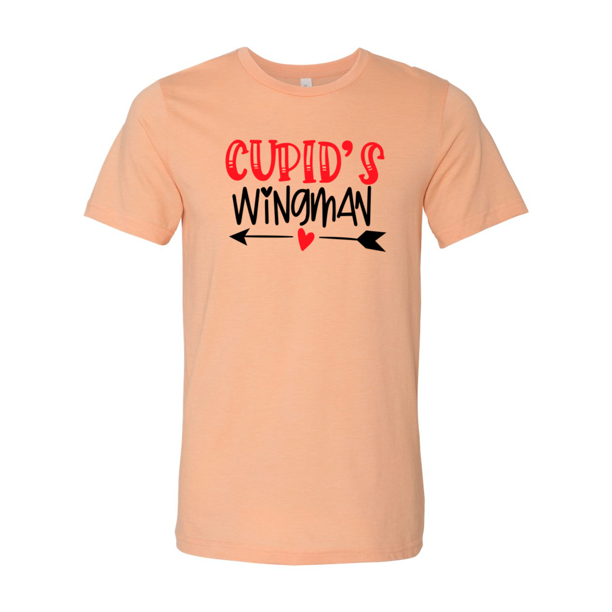 A stylish unisex Cupid's Wingman Shirt in various colors, showcasing its soft fabric and classic crew neck design.