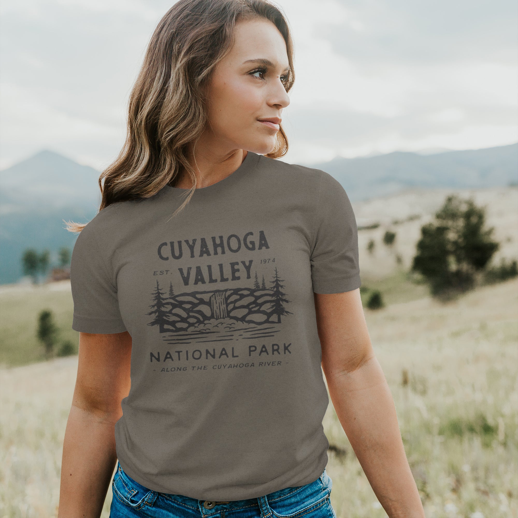 Cuyahoga Valley National Park short sleeve t-shirt featuring a relaxed fit and distressed design, made from soft combed cotton.