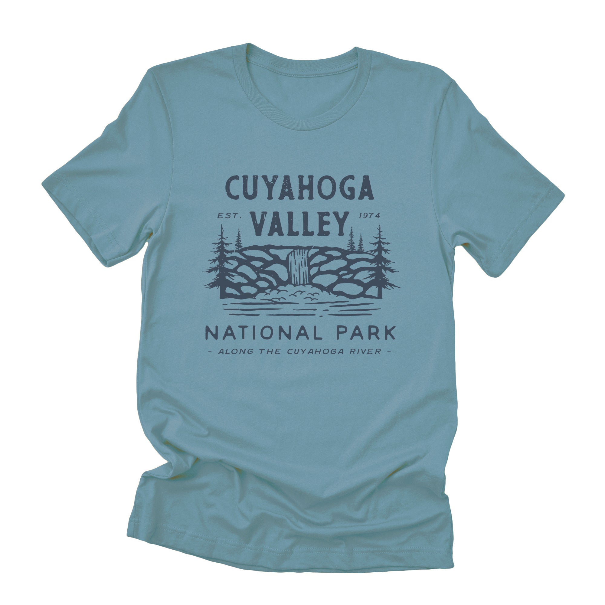 Cuyahoga Valley National Park short sleeve t-shirt featuring a relaxed fit and distressed design, made from soft combed cotton.