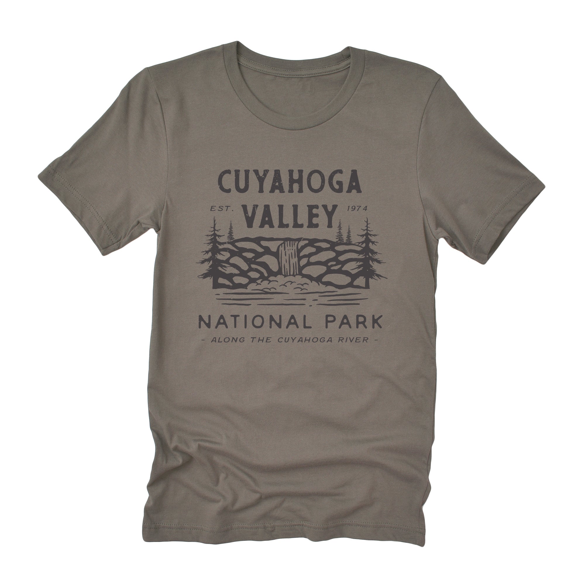 Cuyahoga Valley National Park short sleeve t-shirt featuring a relaxed fit and distressed design, made from soft combed cotton.