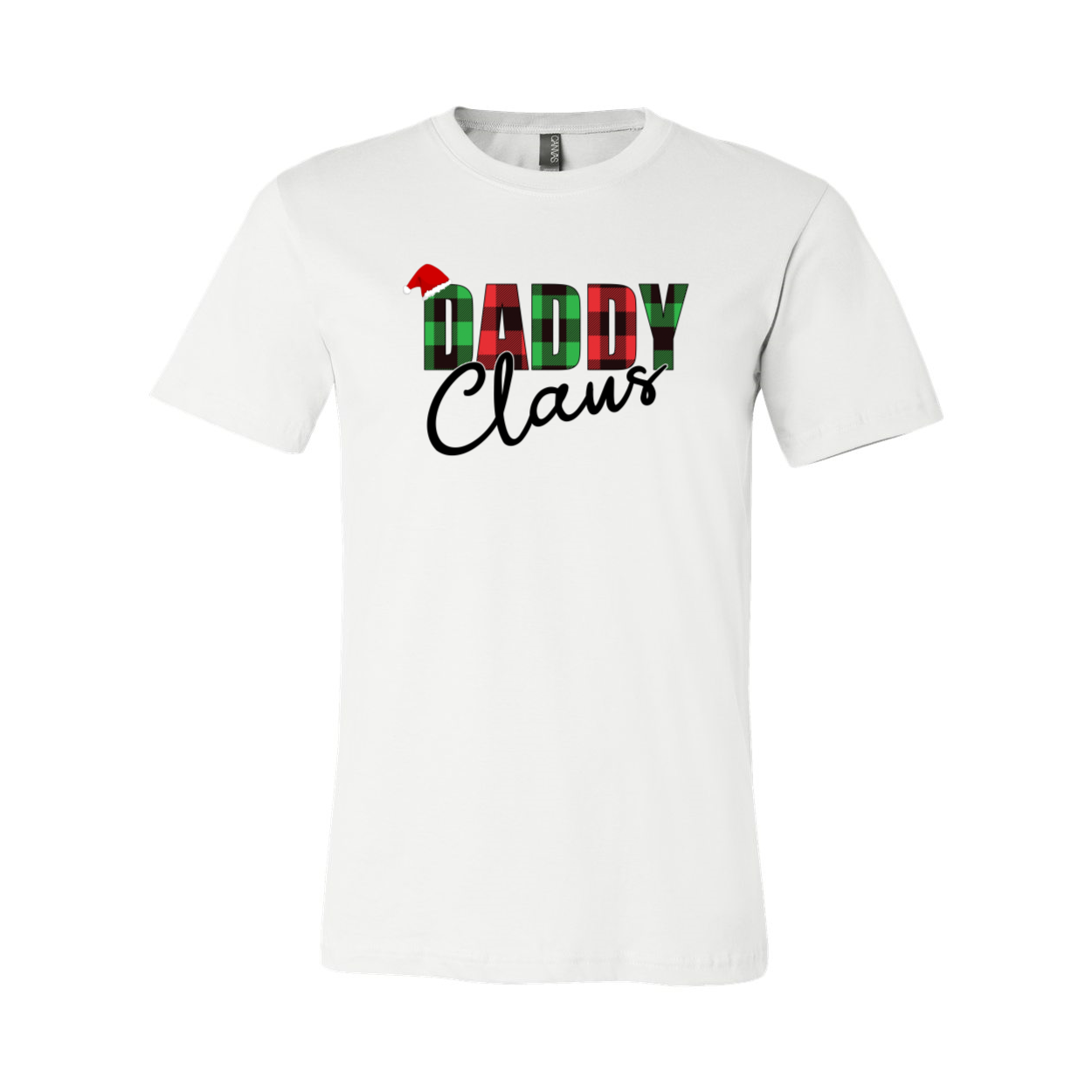 A festive Daddy Claus Shirt made from soft ring spun cotton, featuring a classic crew neck and available in multiple colors.