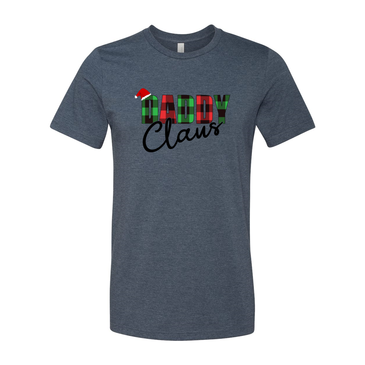 A festive Daddy Claus Shirt made from soft ring spun cotton, featuring a classic crew neck and available in multiple colors.