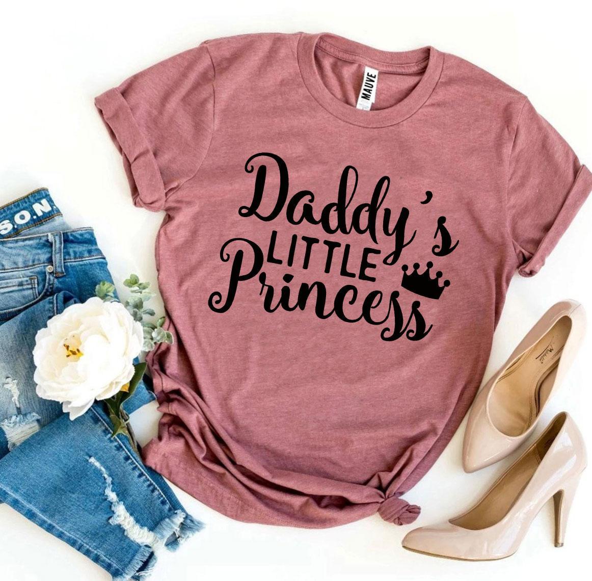 A soft cotton t-shirt for girls with the text 'Daddy’s Little Princess' printed in a stylish design, available in various sizes.