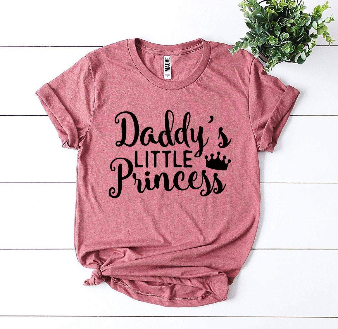 A soft cotton t-shirt for girls with the text 'Daddy’s Little Princess' printed in a stylish design, available in various sizes.