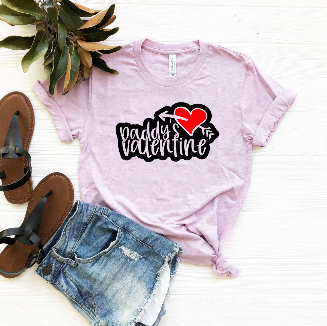 Daddy's Valentine Shirt in various colors, showcasing its unisex design and soft fabric.