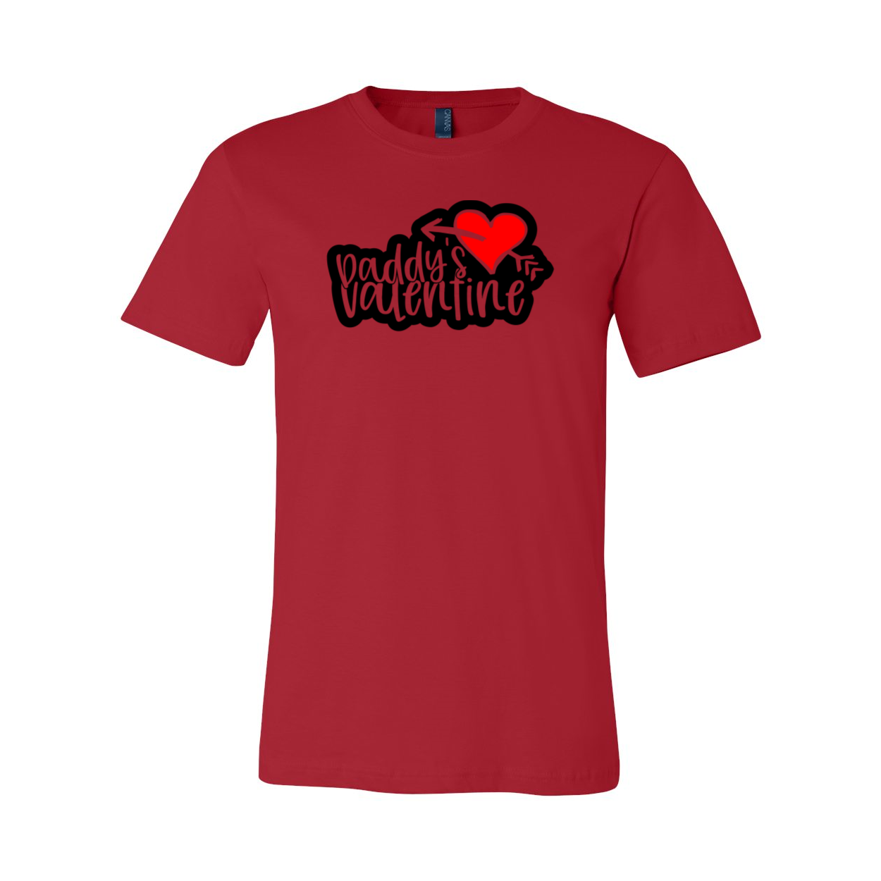 Daddy's Valentine Shirt in various colors, showcasing its unisex design and soft fabric.