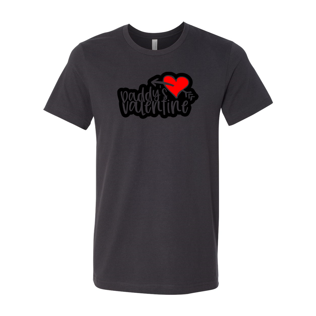 Daddy's Valentine Shirt in various colors, showcasing its unisex design and soft fabric.