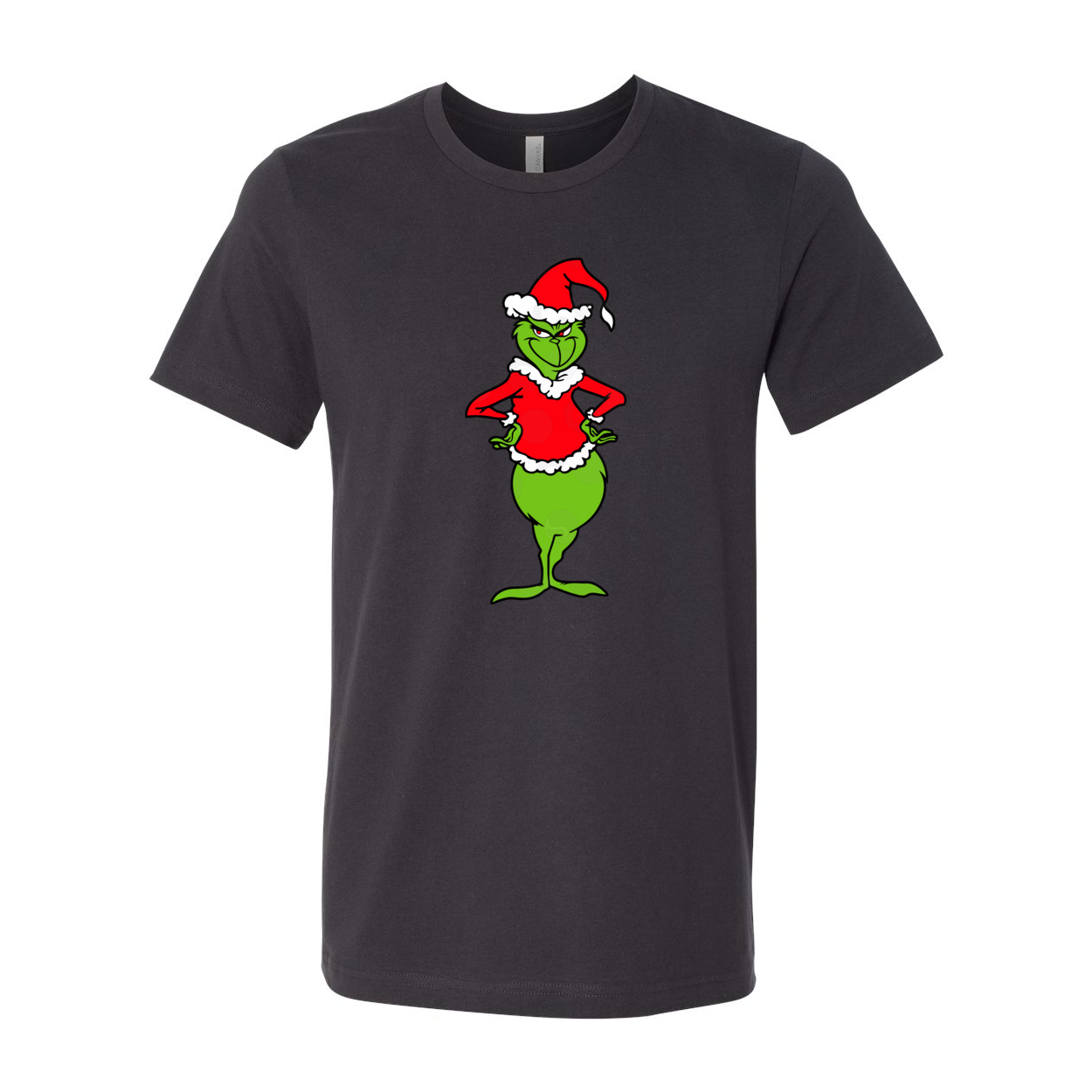 A vibrant Dancing Grinch Shirt featuring a whimsical Grinch design, made from soft ring spun cotton, available in multiple colors.