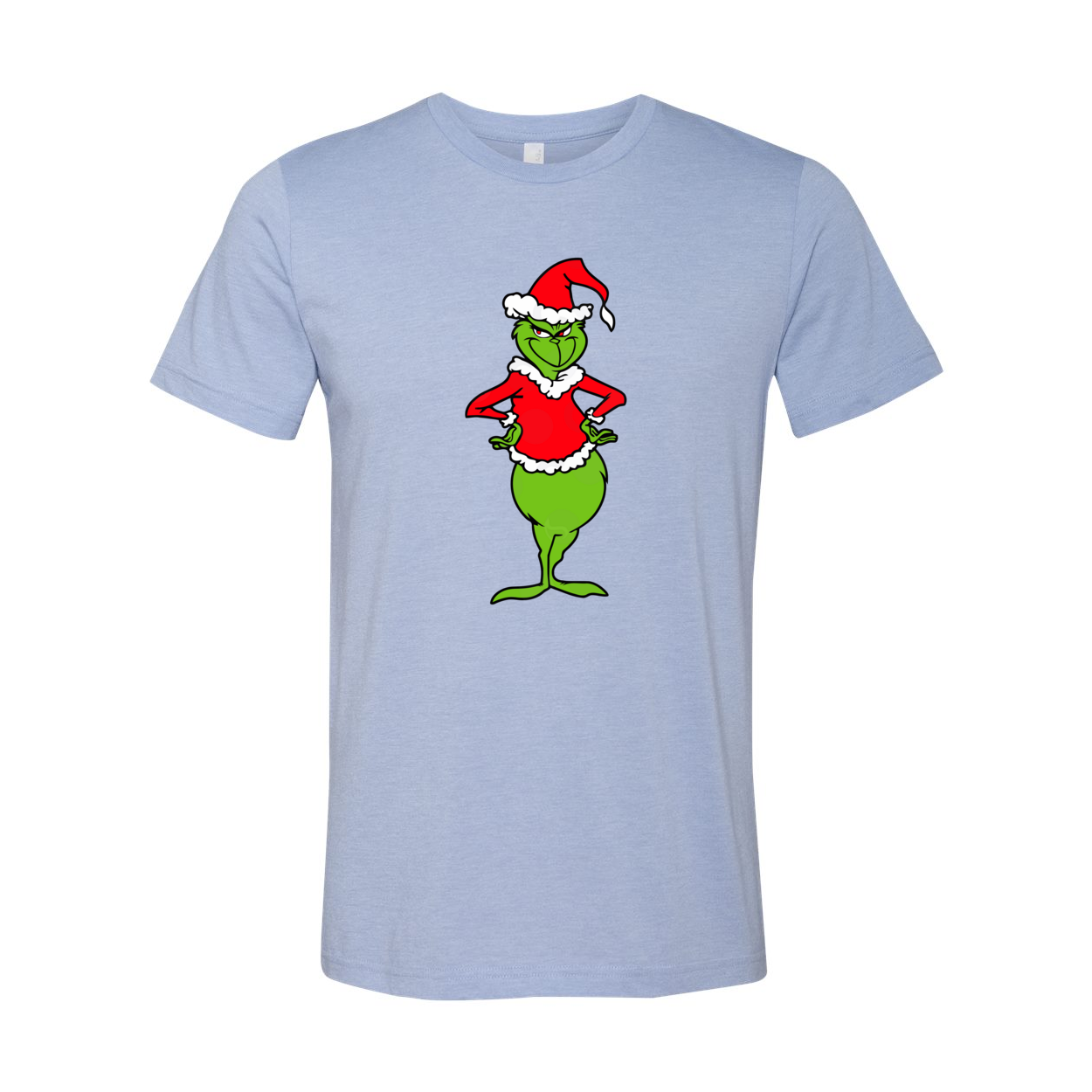 A vibrant Dancing Grinch Shirt featuring a whimsical Grinch design, made from soft ring spun cotton, available in multiple colors.