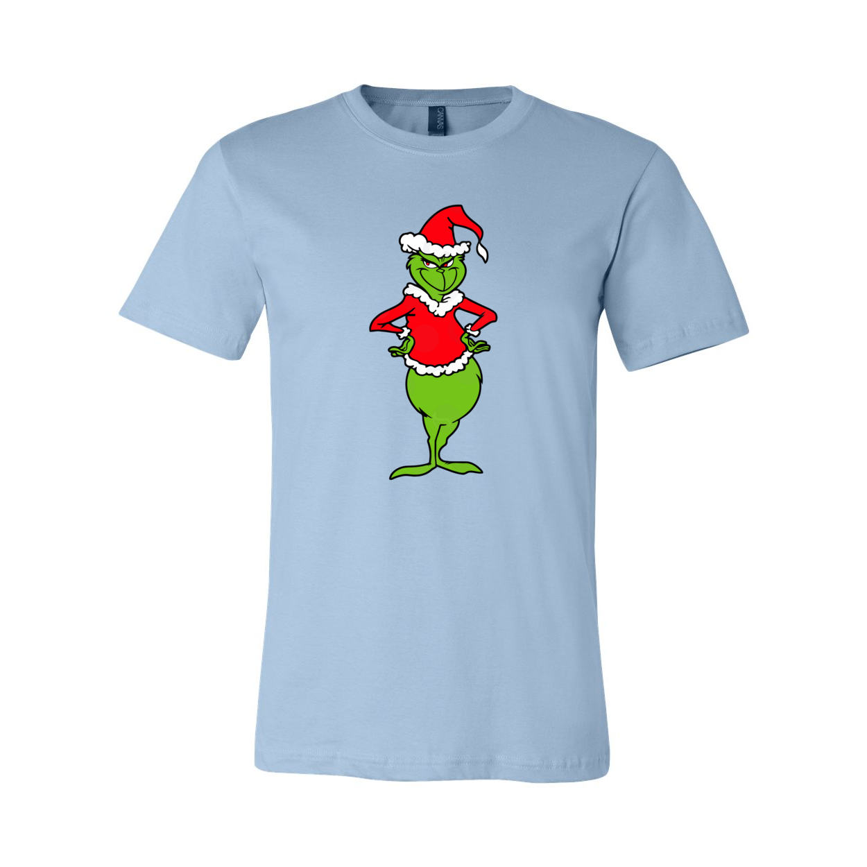 A vibrant Dancing Grinch Shirt featuring a whimsical Grinch design, made from soft ring spun cotton, available in multiple colors.