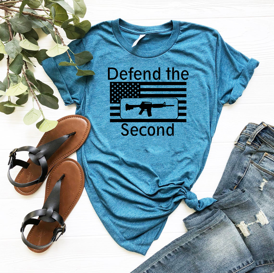 Defend The Second Unisex T-shirt in various colors, showcasing its comfortable fit and high-quality print.