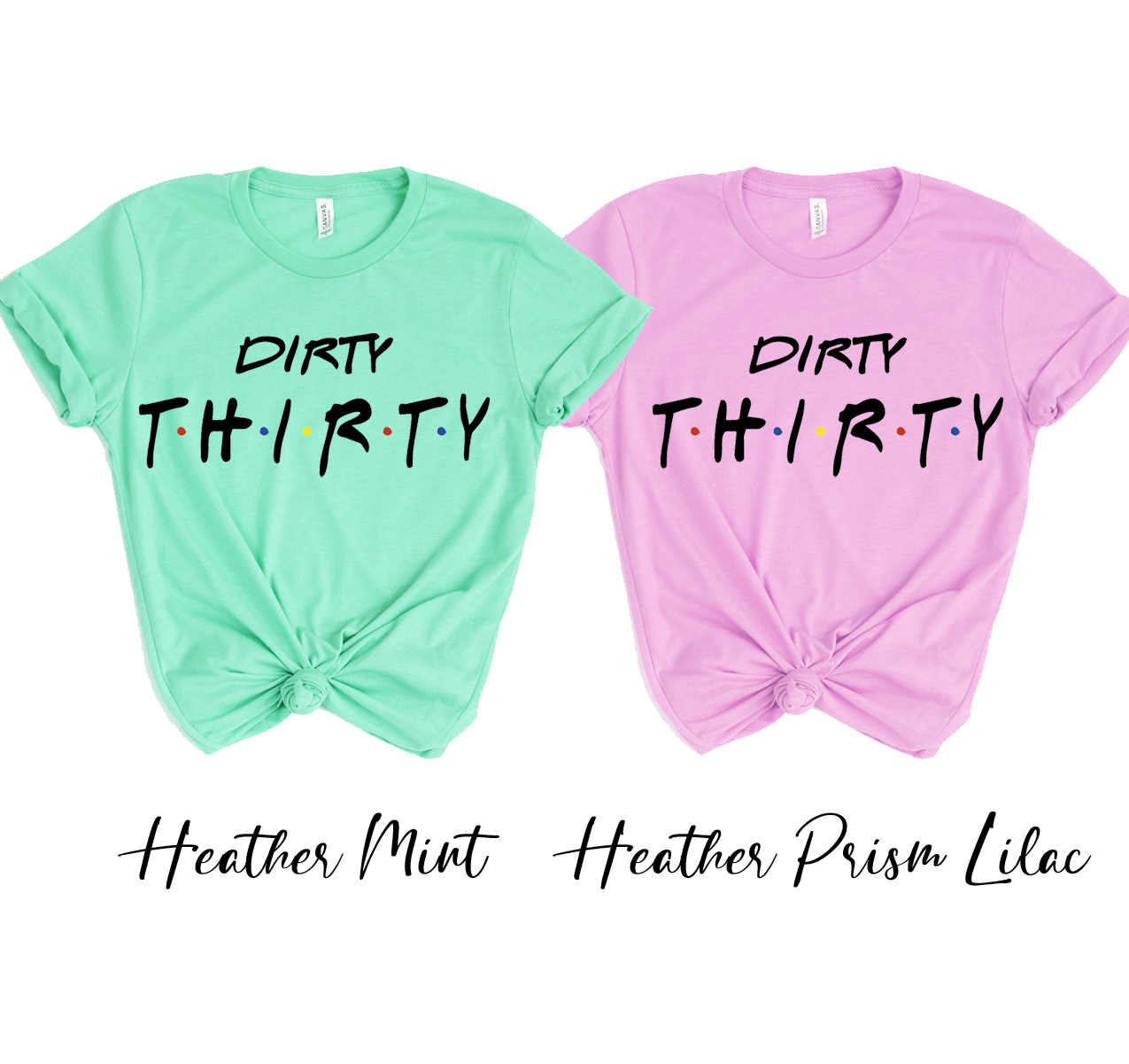 Dirty Thirty T-shirt featuring a classic unisex design made from soft airlume cotton, perfect for birthday celebrations.