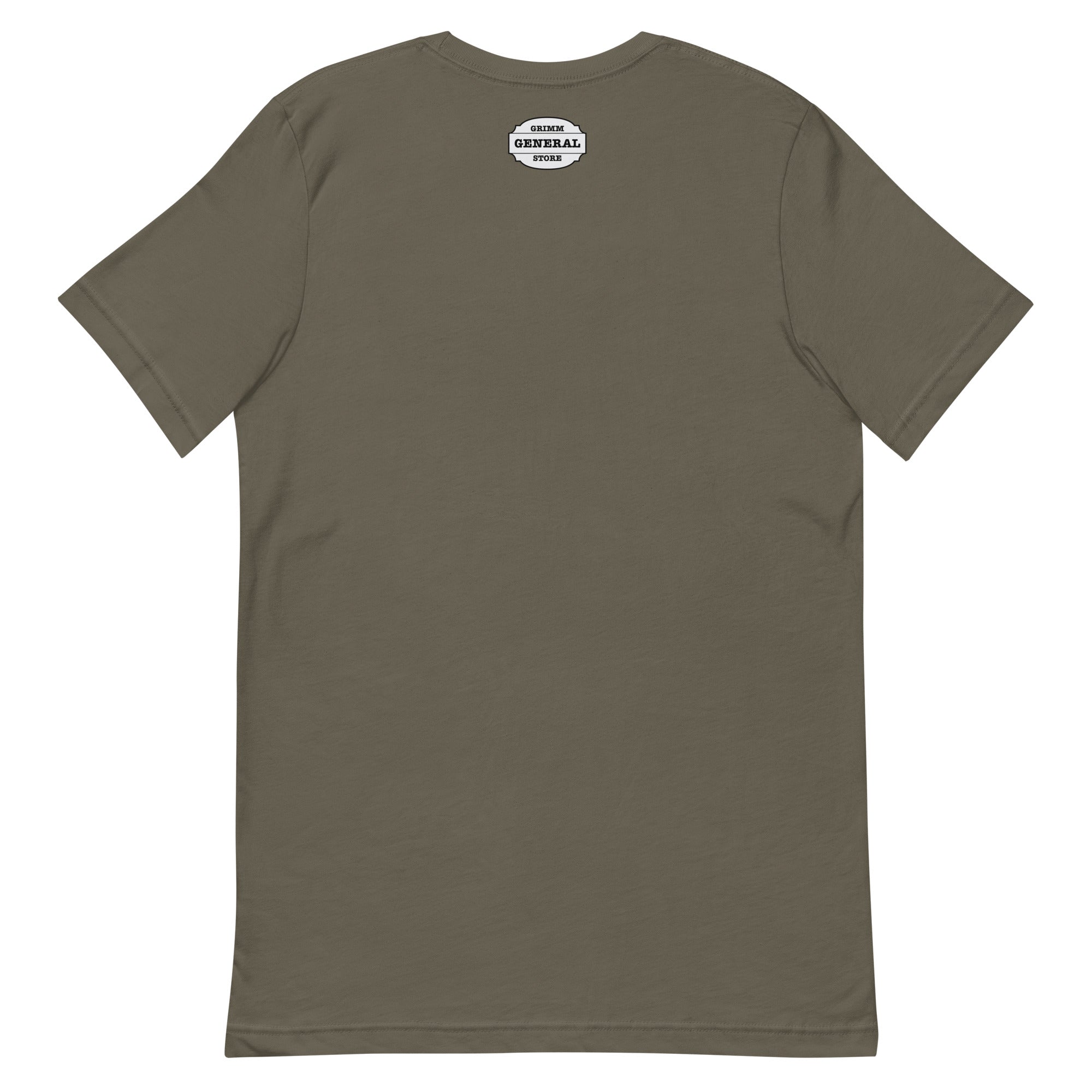 DM Grimm Logo 3 T-Shirt featuring a unique logo design, made from soft and breathable fabric, available in various sizes.