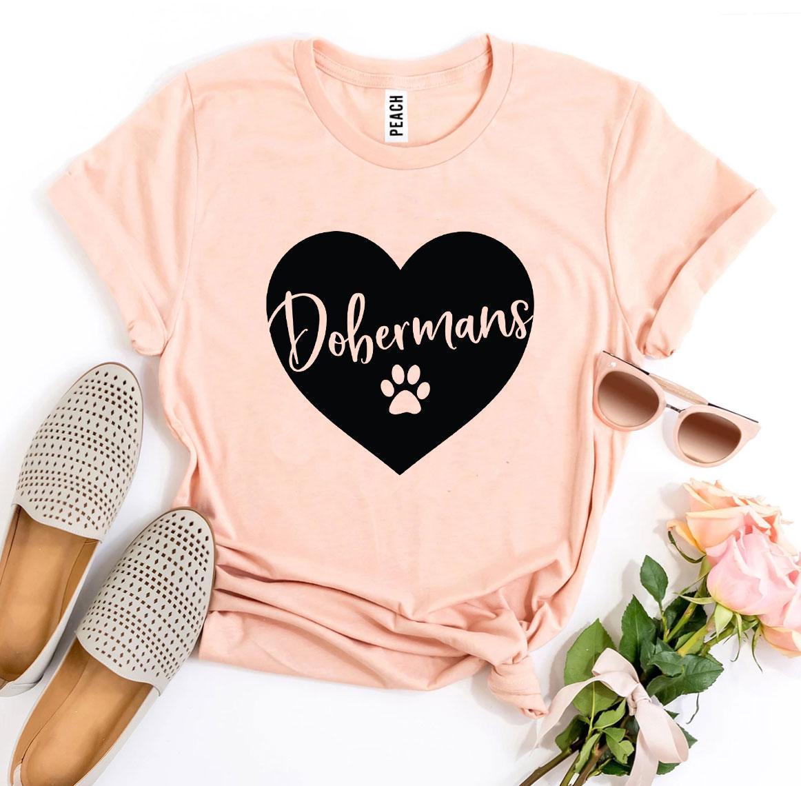 A stylish Dobermans T-shirt made from premium ring spun cotton, featuring a vibrant flex print design.