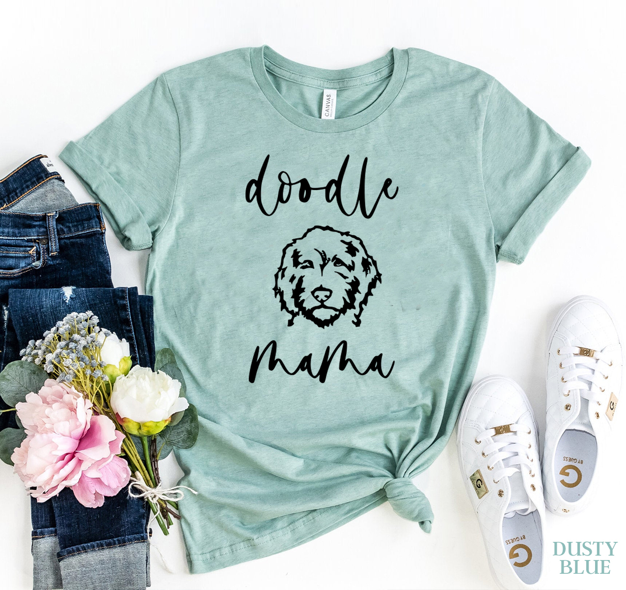 Doodle Mama T-shirt made of premium ring spun cotton, featuring a vibrant design and comfortable fit, available in various sizes.