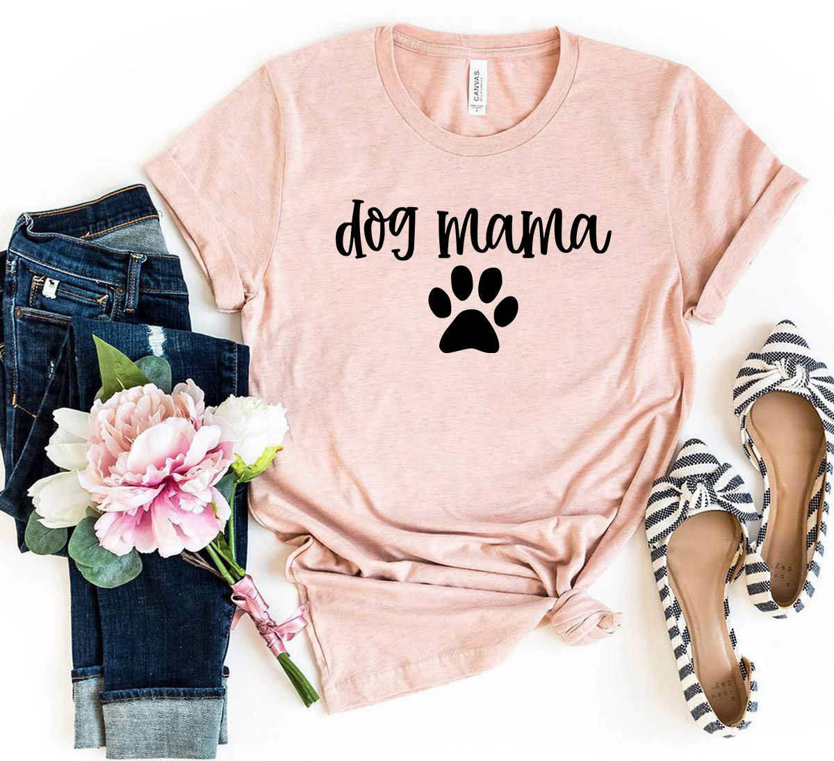 Pink "Dog Mama" shirt outfit.