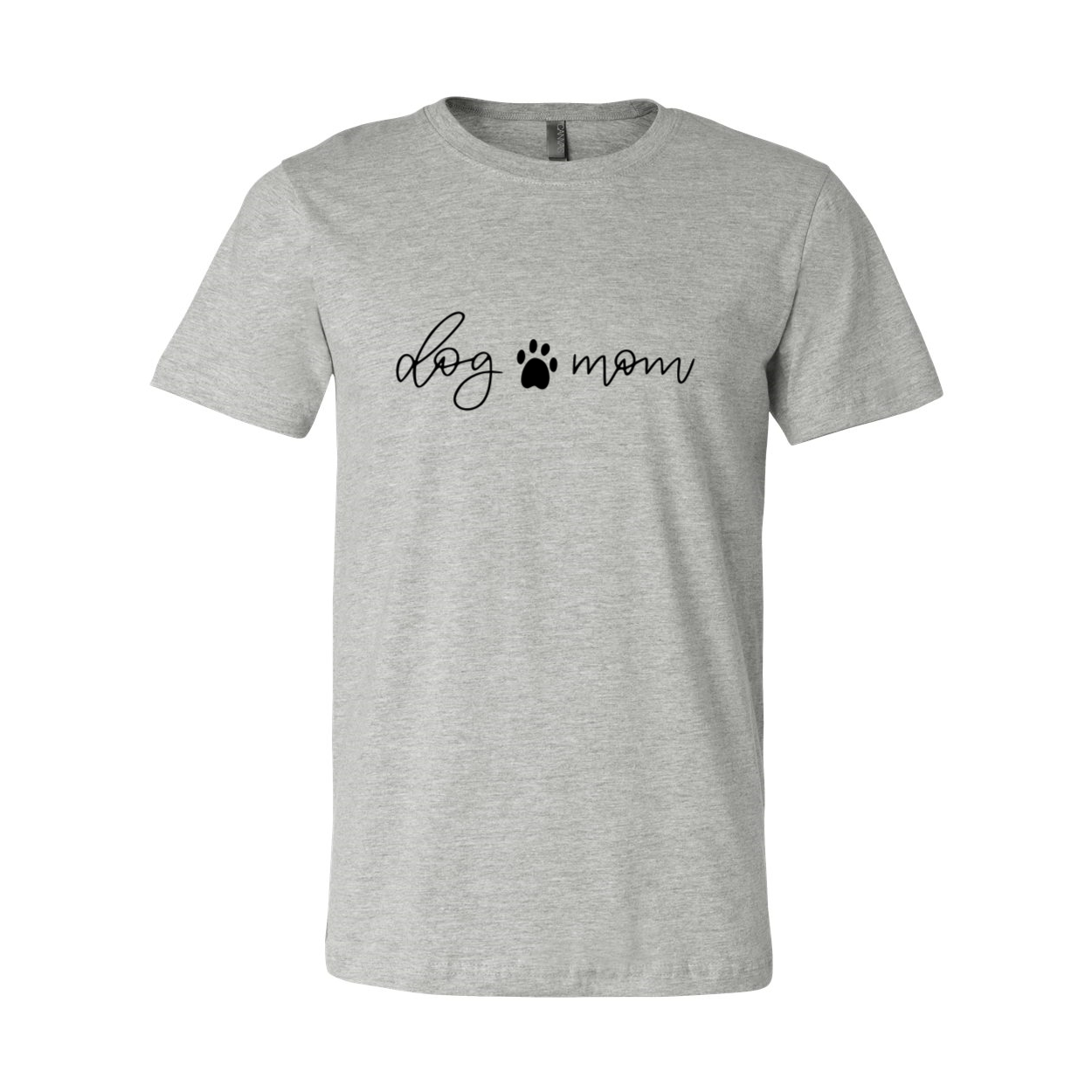 A stylish unisex Dog Mom Shirt made from soft ring spun cotton, featuring a crew neck and short sleeves, available in multiple colors.