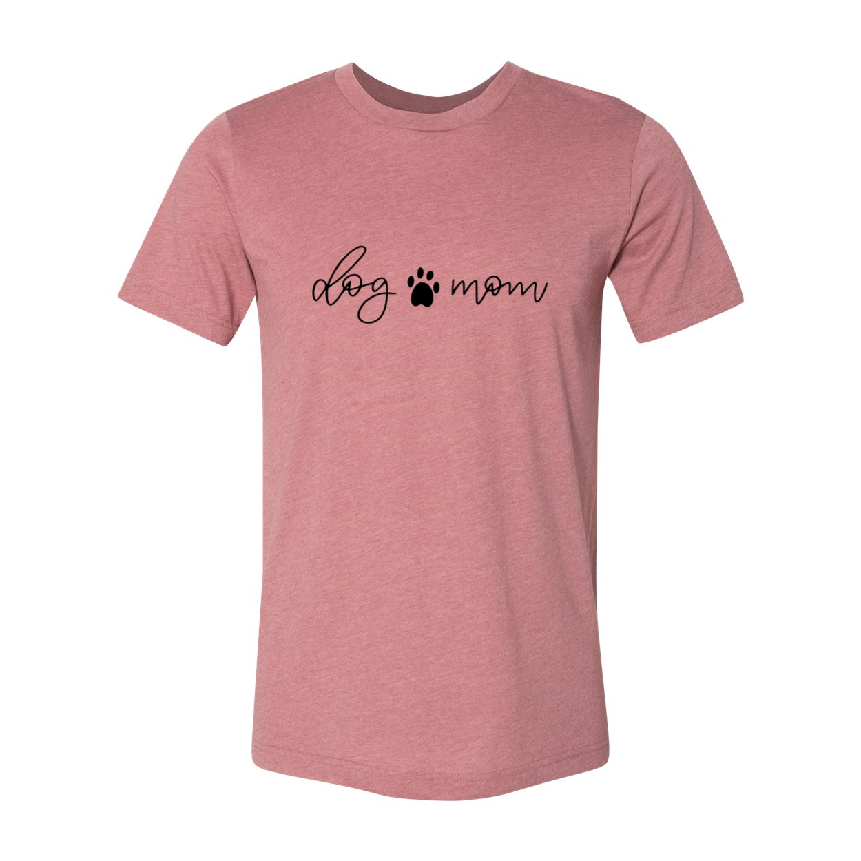 A stylish unisex Dog Mom Shirt made from soft ring spun cotton, featuring a crew neck and short sleeves, available in multiple colors.