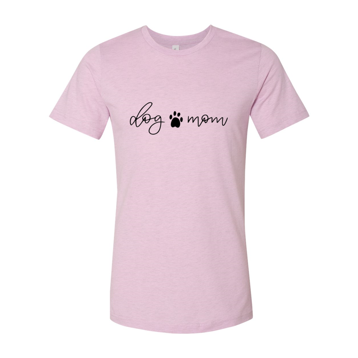 A stylish unisex Dog Mom Shirt made from soft ring spun cotton, featuring a crew neck and short sleeves, available in multiple colors.