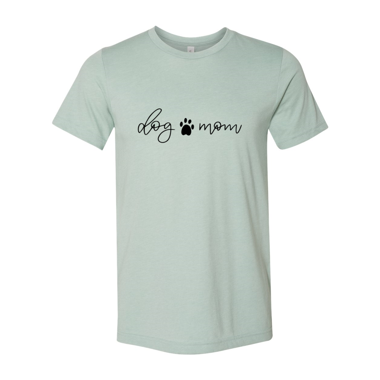 A stylish unisex Dog Mom Shirt made from soft ring spun cotton, featuring a crew neck and short sleeves, available in multiple colors.