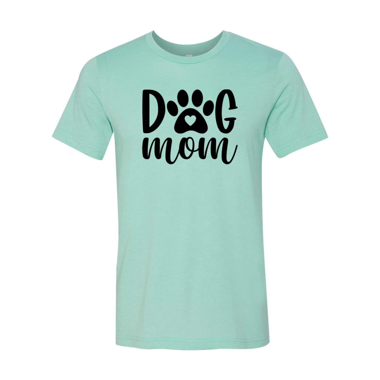 A stylish unisex Dog Mom Shirt made from soft ring spun cotton, featuring a crew neck and short sleeves, available in multiple colors.