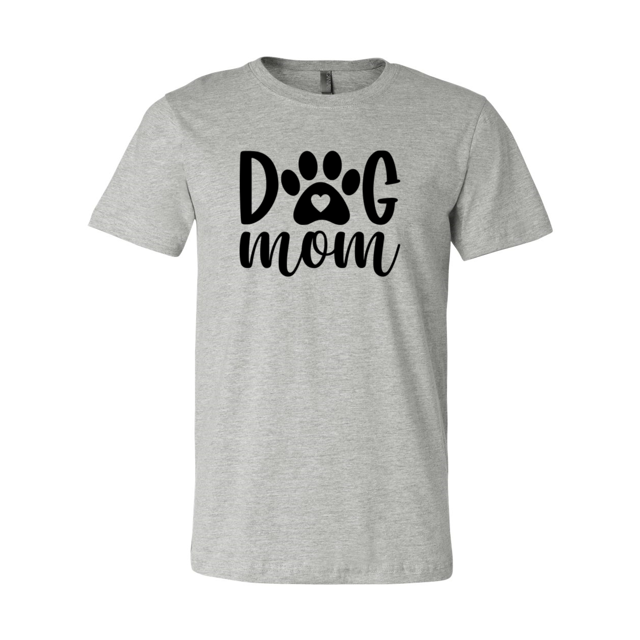 A stylish unisex Dog Mom Shirt made from soft ring spun cotton, featuring a crew neck and short sleeves, available in multiple colors.