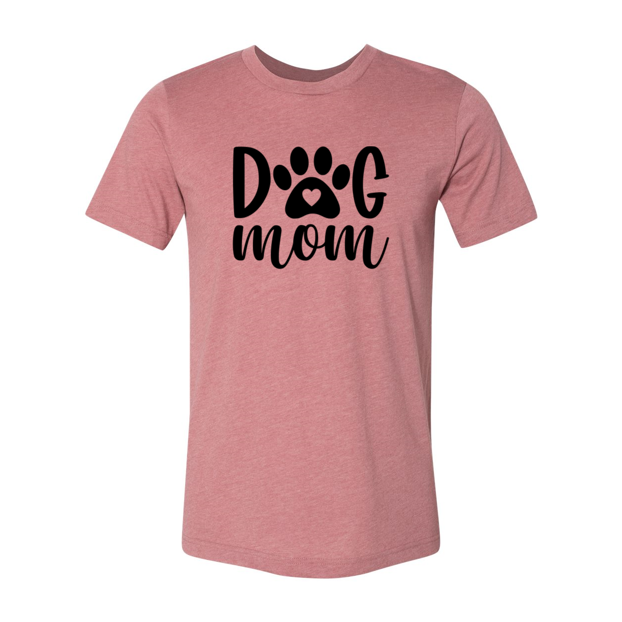 A stylish unisex Dog Mom Shirt made from soft ring spun cotton, featuring a crew neck and short sleeves, available in multiple colors.