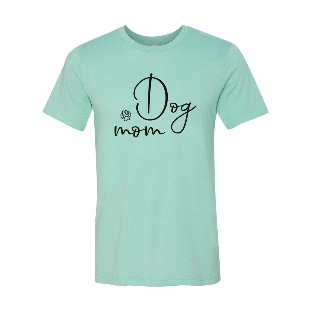 A stylish unisex Dog Mom Shirt made from soft ring spun cotton, featuring a crew neck and short sleeves, available in multiple colors.