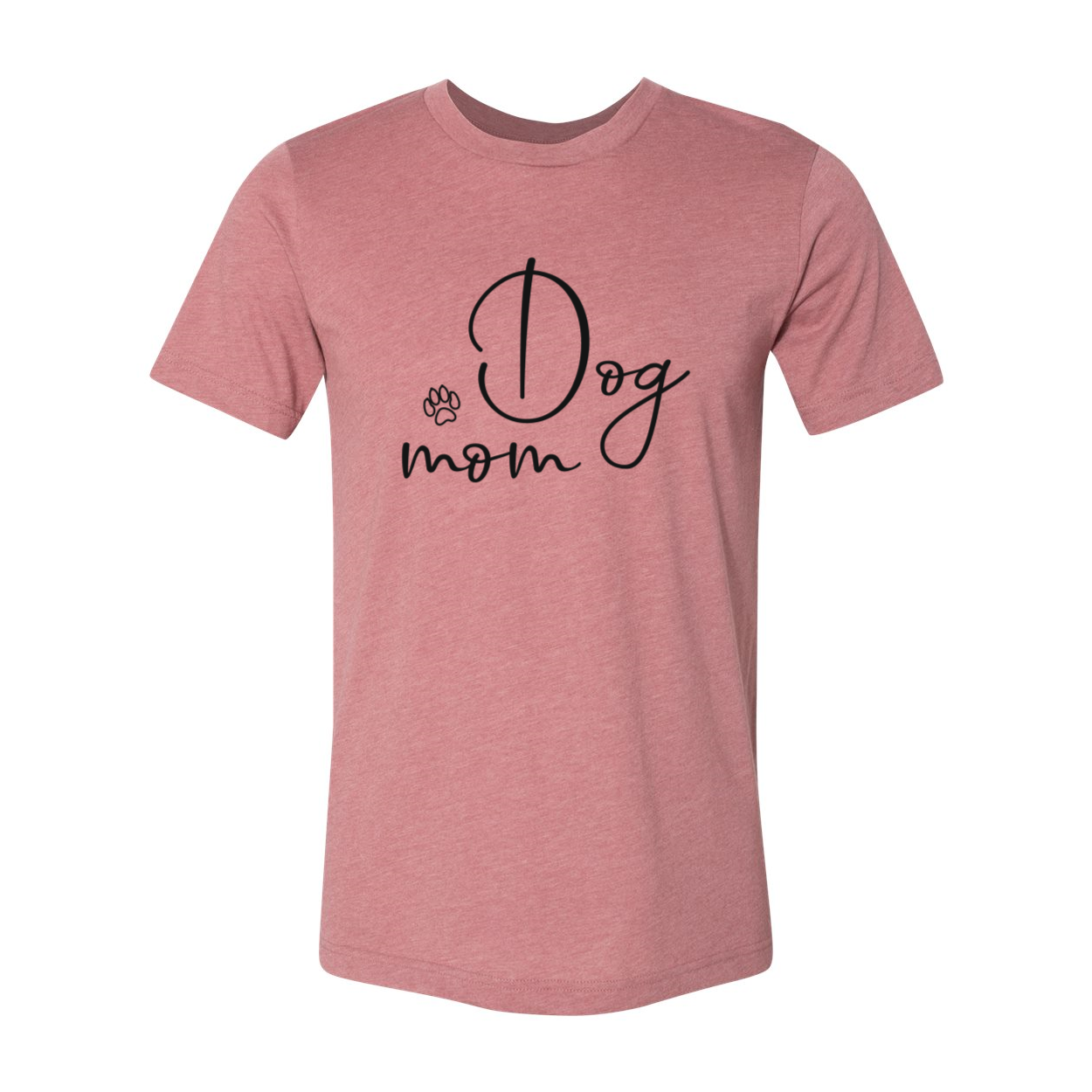 A stylish unisex Dog Mom Shirt made from soft ring spun cotton, featuring a crew neck and short sleeves, available in multiple colors.