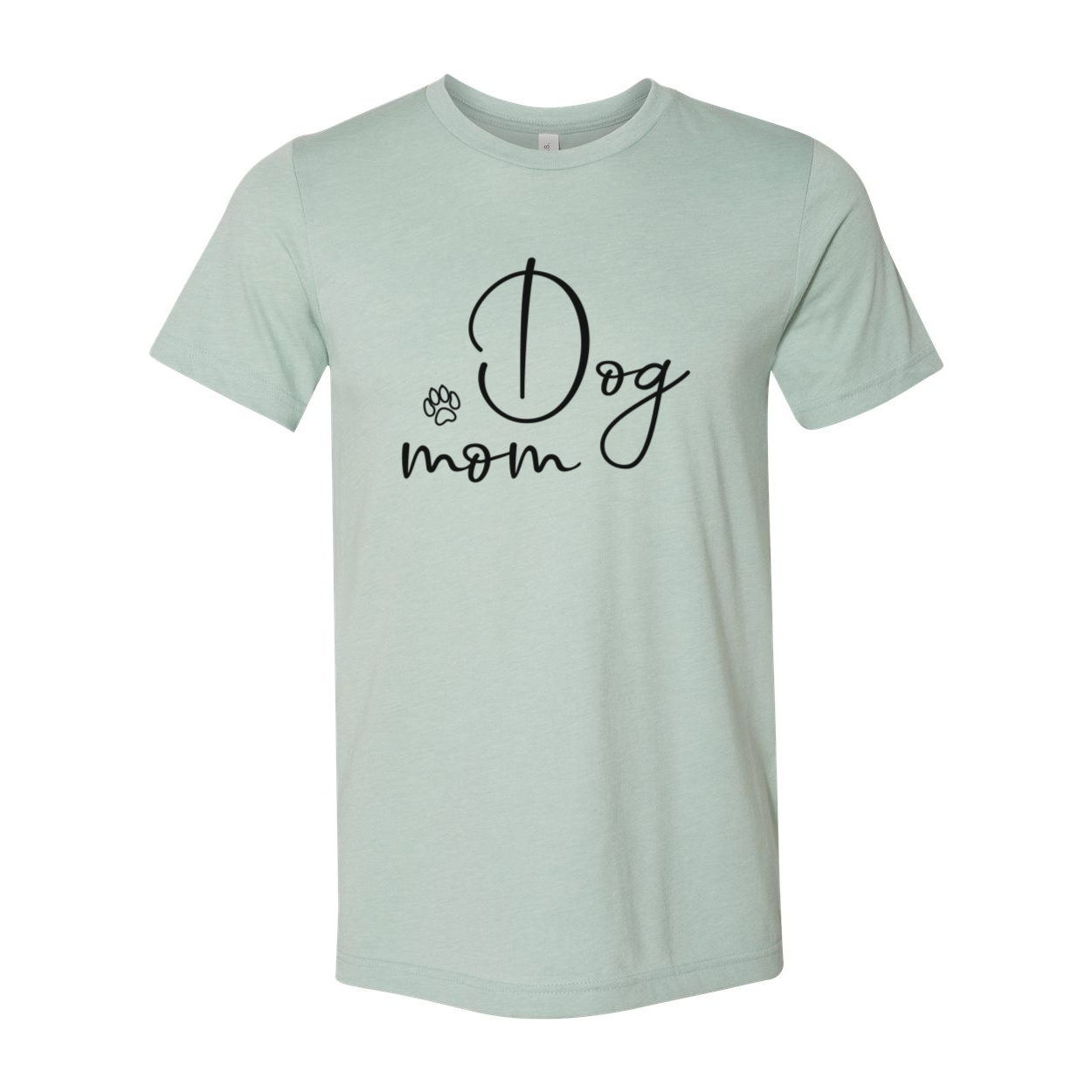 A stylish unisex Dog Mom Shirt made from soft ring spun cotton, featuring a crew neck and short sleeves, available in multiple colors.