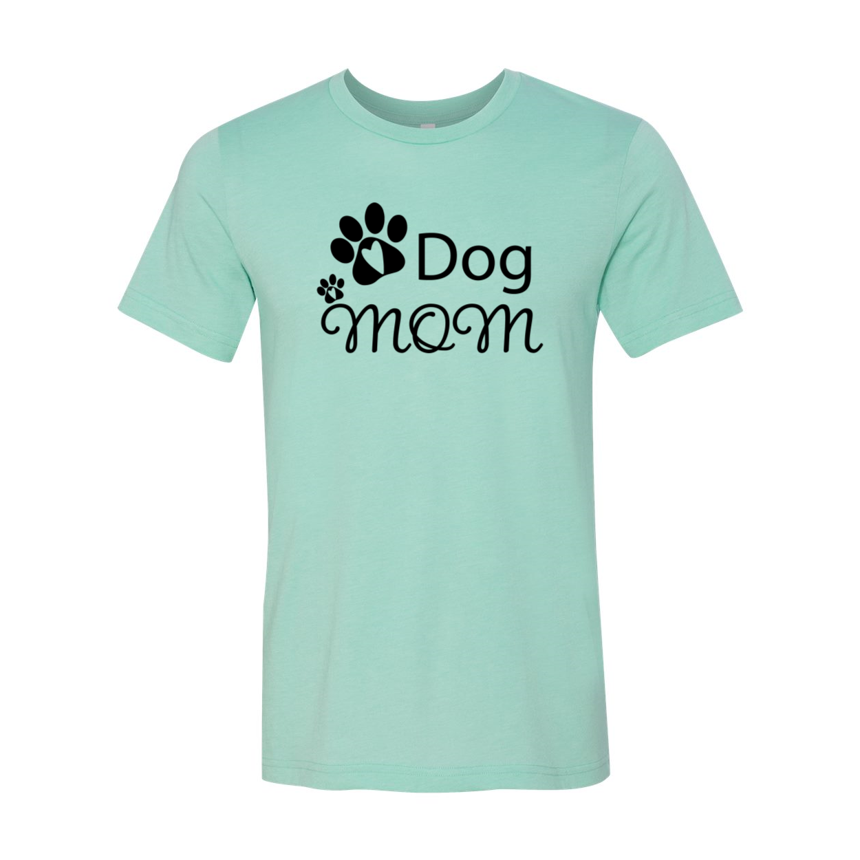 A stylish unisex Dog Mom Shirt made from soft ring spun cotton, available in various colors and sizes.