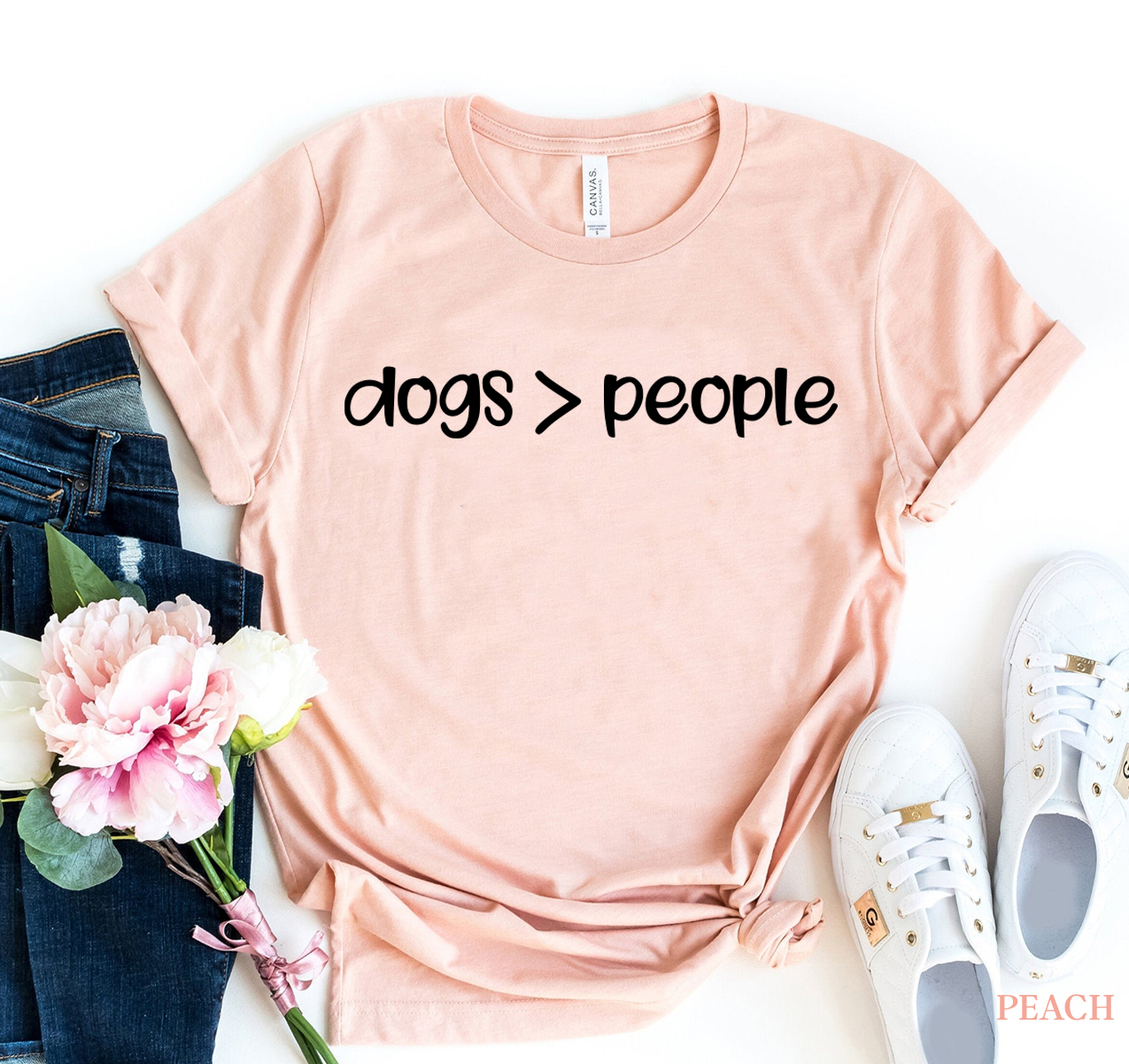 Dogs Greater Than People T-shirt made from premium ring spun cotton, featuring a vibrant flex print design.