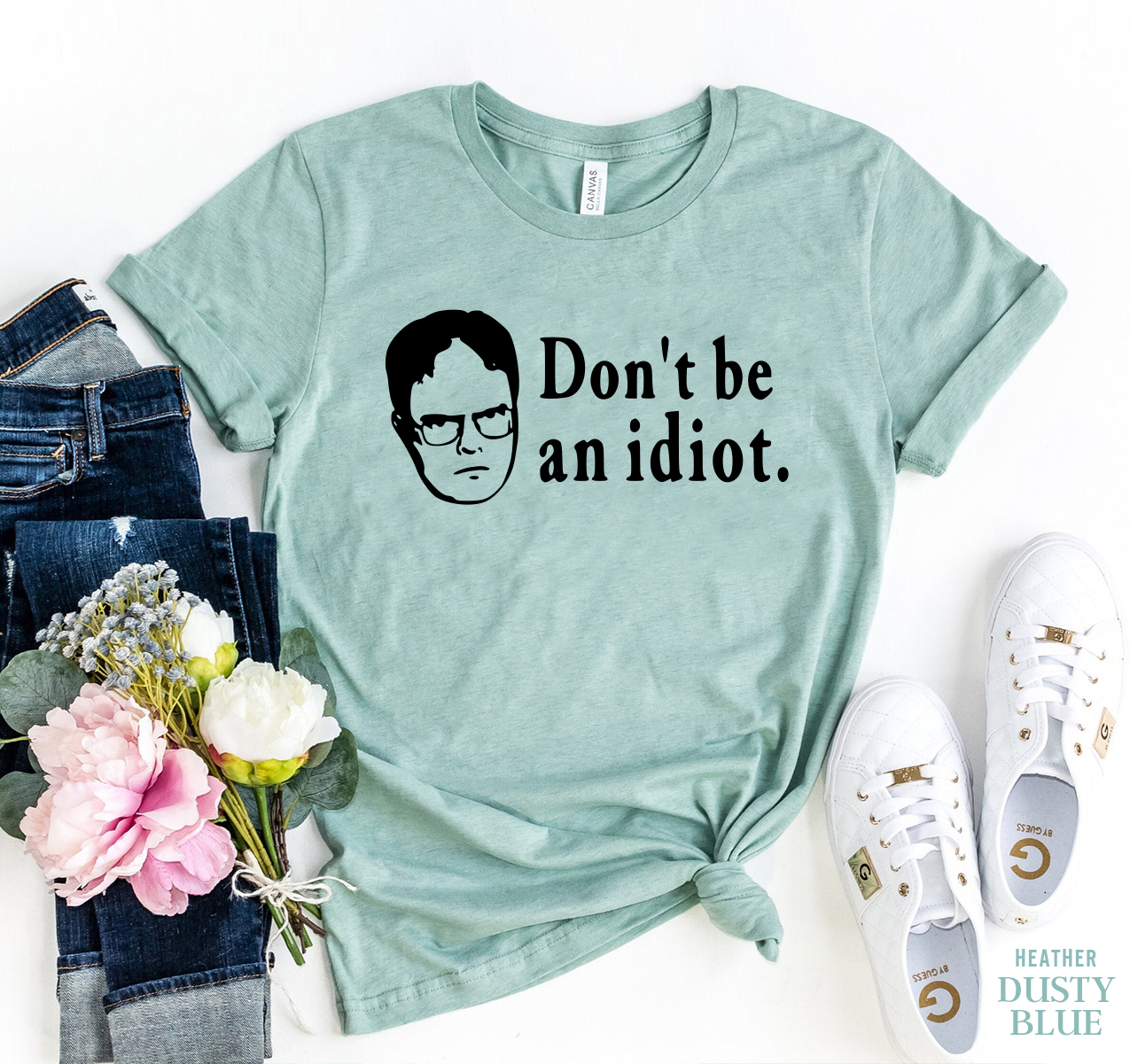 Don't Be An Idiot T-shirt made from premium ring spun cotton, featuring a humorous design with soft textile flex print.