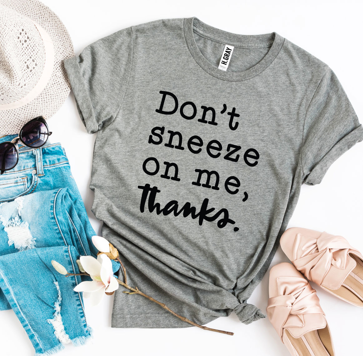 Don't Sneeze On Me T-shirt made from premium ring spun cotton with a striking design and soft textile flex print.