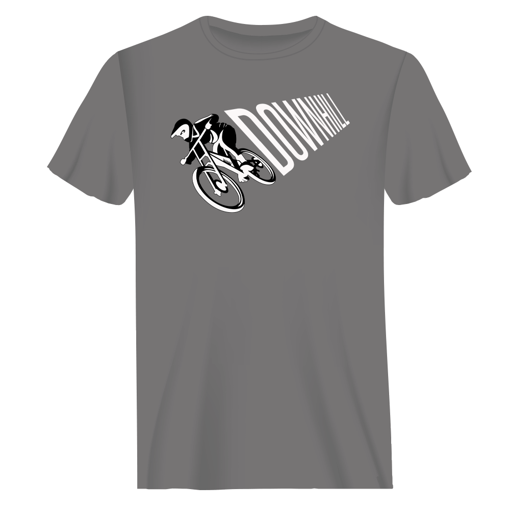 A stylish Downhill Cycling Man T-Shirt featuring a unique design, made from soft ringspun cotton, perfect for cycling enthusiasts.