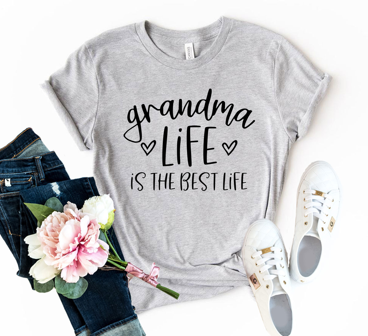 DT0148 Grandma Life Is The Best Life Shirt in various colors, showcasing its soft fabric and stylish design.