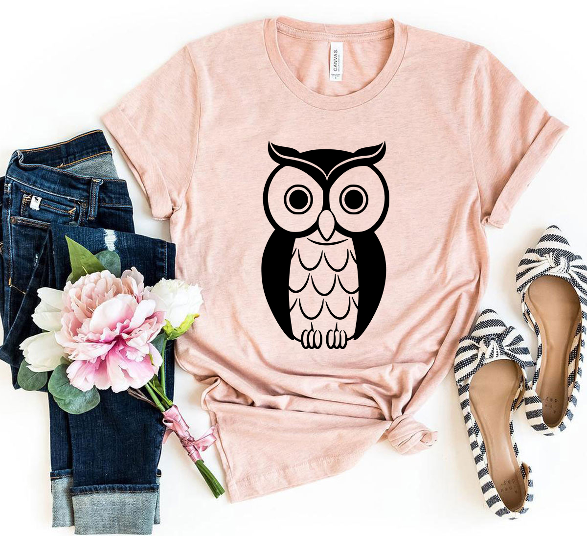 DT0160 Owl Shirt featuring a vibrant owl design on a comfortable unisex T-shirt made from ring spun cotton.